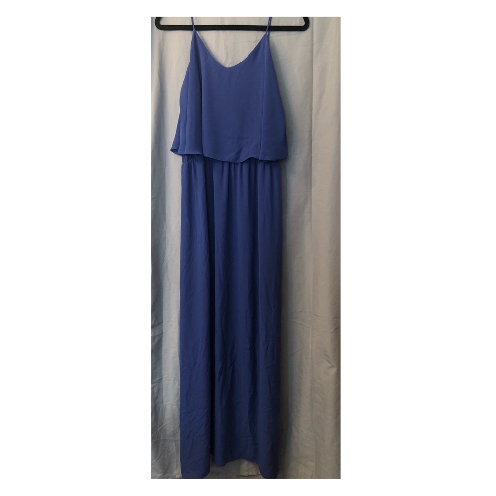 Blue maxi dress with thin straps